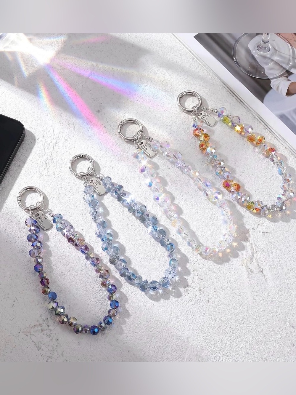 Crystal Beaded Phone Wrist Strap Bracelet (Pick One) NWT